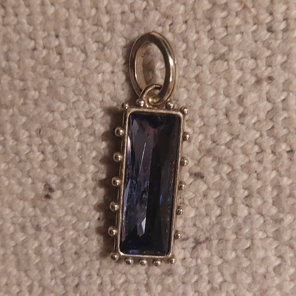 Brighton silver necklace pendant with beautiful lavender crystal stone!